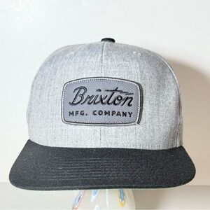 Brixton Light Gray and Black Logo Cap